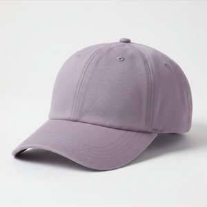 Sporty Wholesale Custom Made Unisex Lavender 6-Panel Baseball Cap Solid Color Twill Adjustable Fit Casual Style Adult Hat - Product Image 1