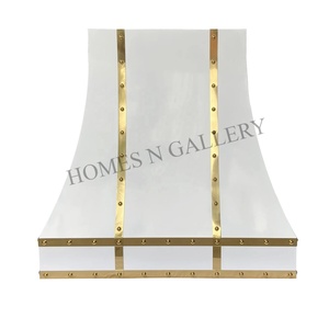 Diseño moderno Atractivo Acero inoxidable con tiras y remaches Diseño increíble Chimenea Montado en la pared Campana extractora Toldo Chimenea - Product Image 2