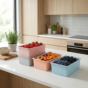 OEM Custom PP Plastic <b>Storage</b> <b>Box</b> With Lid Stackable Bathroom <b>Storage</b> Container - Product Image 6