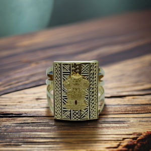 Traditional Gold Ashoka Pillar <b>Ring</b> <b>for</b> <b>Men</b> Religious Indian Government Symbol Design Finger <b>Ring</b> Classic Jewellery - Product Image 3