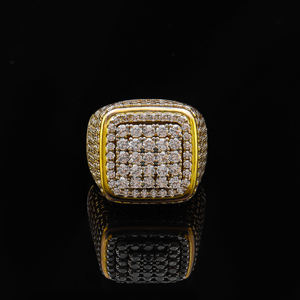 <b>Mens</b> 925 Sterling <b>Silver</b> Moissanite <b>Signet</b> <b>Ring</b> Square Top Iced IGI Certified Hip Hop Luxury Statement Lightweight - Product Image 2