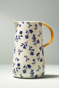 Vintage Pitcher With Green Speckled Glaze And Handle For Dining Use - Product Image 3