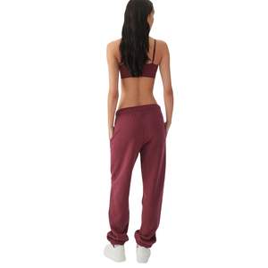 Pantalones Deportivos de Felpa para Mujer, Cintura Alta, Logotipo Personalizado, Algodón, Corte Holgado, Casuales, para Gimnasio, Venta al Por Mayor OEM - Product Image 2