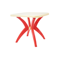 Table de salle à manger carrée moderne en plastique, la plus vendue, sans BPA, écologique, imperméable, durable, légère, pour usage en extérieur, 4 places