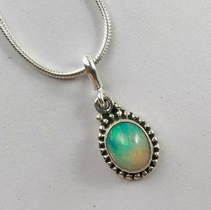 Handcrafted Ethiopian <b>Opal</b> Gemstone Pendant 925 Silver Anti Tarnish Light Weight Jewelry For Every Occasions - Product Image 2