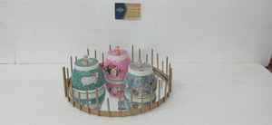 โถใส่ผลไม้แห้ง3ชุดถาดกระจกทำจากลวดโลหะสำหรับทำแห้งผลไม้ของขวัญ - Product Image 1