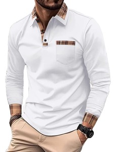 <b>Men's</b> XL Size New Summer Sports Casual Long-Sleeved for Polo <b>Shirt</b> Solid Knitted Fabric with <b>Leopard</b> Tennis Design Button - Product Image 5