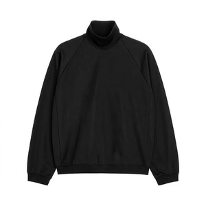 Pull à col roulé noir pour homme, manches longues, tricoté, couleur unie, coupe classique, pour l'automne - Product Image 6