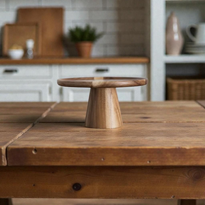 Soporte para Pastel de Madera de Acacia Natural Hecho a Mano y Personalizado al por Mayor, Diseño Moderno Tallado a Mano, Alta Calidad - Product Image 5