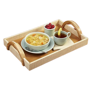 ถาดไม้สี่เหลี่ยมขนาดใหญ่พิเศษทำด้วยมือถาดเสิร์ฟลายดอกไม้100% เป็นมิตรกับสิ่งแวดล้อม - Product Image 6