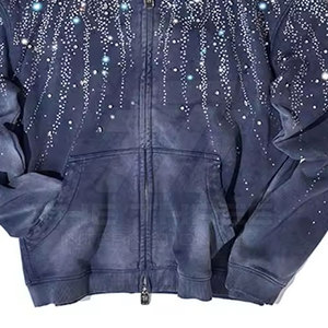 Sudadera con Capucha Personalizada para Hombre con Pedrería, Ropa de Moda de Primera Calidad, Estilo Urbano Moderno, Suave y Cómoda - Product Image 6