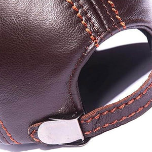 Casquette de baseball en cuir véritable de haute qualité, logo personnalisé, casquette en cuir de vachette vintage réglable pour homme - Product Image 3