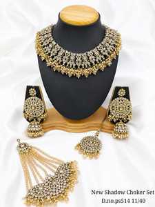 Ensemble collier, boucles d'oreilles et bague en alliage plaqué or, collection fantaisie, zircon géométrique, perle, style classique pour femmes, mariage, haute qualité - Product Image 1