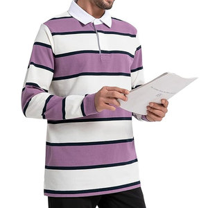 Custom Rugby <b>Polo</b> <b>Shirt</b> <b>Long</b> <b>Sleeve</b> Striped <b>Shirt</b> Wholesale Apparel Manufacturer OEM Clothing Supplier <b>Mens</b> Golf <b>Polo</b> - Product Image 6