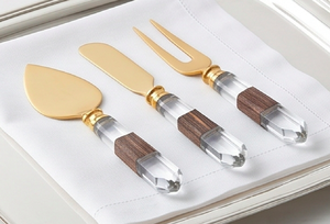 Gold <b>Cheese</b> <b>Knife</b> <b>Set</b> With Crystal And Wood Handles 4-Piece Stainless Steel Durable <b>Cheese</b> Tools For Elegant Dining Use - Product Image 3