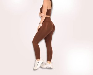Highly Professional Women,s Slim Fit Workout Sportswear 2-Piece Set Includes High Waist Leggie Bra Plus Size Crystal Stitch - Product Image 6