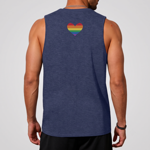 Men's <b>Rainbow</b> Heart Print Sleeveless Muscle Tank <b>Top</b>-Love Is Love Graphic Tee for Gym - Product Image 2