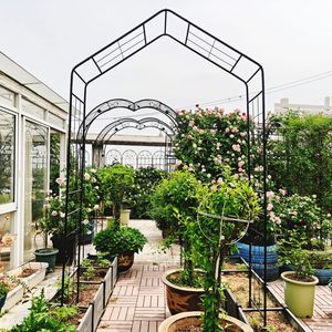 Arco da Giardino in Metallo Nero con Dimensioni L56.3 x L16.93 x H94.5 per Supporto Piante Rampicanti, Pergola Esterna per Rose, Gazebo, Padiglione - Product Image 5