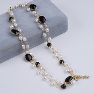 Collar de Perlas de Agua Dulce Naturales, Diseño de Sonrisa, Estilo Coreano, Nuevo, Moderno, con Cuentas, Cadena para Suéter, Simple y Elegante, Popular en Internet - Product Image 1