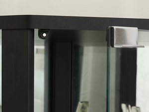Vitrine d'angle moderne en verre noir, étagère pour décoration intérieure et exposition - Product Image 4