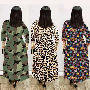 Manteau long à imprimé camouflage pour femmes, avec garniture en dentelle, manches longues, vêtements d'extérieur décontractés - Product Image 4