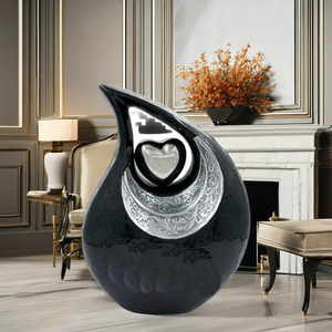 Urnes noires en forme de larme pour cendres humaines Urne commémorative pour adultes en forme de larme personnalisée pour cendres humaines - Product Image 3