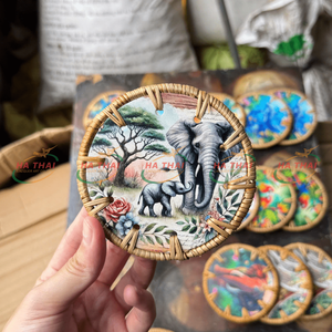 Sous-verres ronds en rotin tendance 2025, sous-verres décoratifs pour boissons, articles de cuisine artisanaux durables, nouvelle collection - Product Image 1