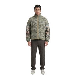 Wholesale High Quality Waterproof Breathable 100% Polyester Long Stand Collar Streetwear Front Logo Casual Puffer <b>Jacket</b> - Product Image 2