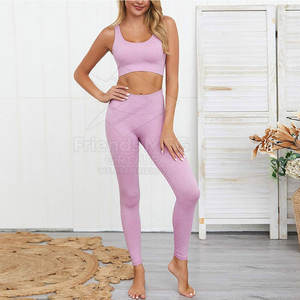 Ensemble de yoga respirant pour femme, service OEM, léger, couleur unie, écologique, séchage rapide, 2 pièces, Spandex/Polyester - Product Image 5