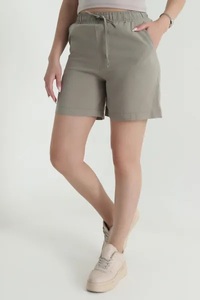 Ever Glow Lightweight Breathable Fur Trim <b>Bow</b> Flowers Tassel Women's Shorts Elastic Waistband Side-seam Pockets Eco-Friendly - Product Image 2