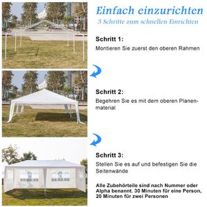 10x20 Ft Outdoor Party <b>Tent</b> with 4 Removable Sidewalls Waterproof <b>Canopy</b> Wedding Gazebo White - Product Image 6