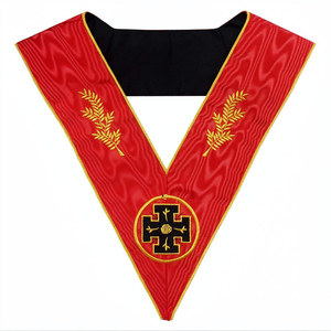 AASR 18TH DEGREE KNIGHT ROSE CROIX MASONIC REGALIA OFFICER'S <b>MACHINE</b> EMBROIDERED COLLAR SCOTTISH RITE REGALIA FREEMASON COLLAR - Product Image 1