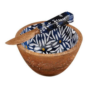 Cuenco de madera con estampado de lunares, revestimiento esmaltado, cuenco para servir plato ecológico de calidad superior, cuenco ligero para servir sopa y ensalada - Product Image 4