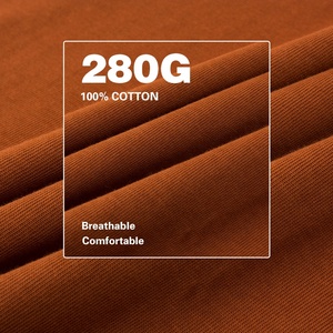 Wholesale 100 Cotton Oversized <b>Tshirt</b> Custom logo 280gsm Heavyweight T Shirt for Men Blank T Shirt Men T-shirts - Product Image 4
