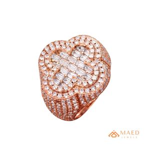Anillo de Moissanita para Hombre, Anillo de Trébol con Incrustaciones de Diamantes, Joyería de Moda, Regalo para Hombre, Estilo de Primera Calidad, Uso Diario - Product Image 1