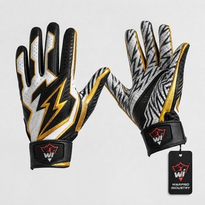 Gants de football américain haute performance, tissu respirant, fermeture réglable au poignet, conception durable pour un jeu actif - Product Image 5