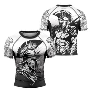 เสื้อแรชการ์ดแบบยูนิเซ็กซ์สั่งทำพิเศษ OEM UPF 50 ผ้ากันรังสียูวีแบบซับลิเมชั่น ผ้าประสิทธิภาพสูง ป้องกันกลิ่น โพลีเอสเตอร์ ขายส่งจากโรงงาน OEM UPF 50 - Product Image 1