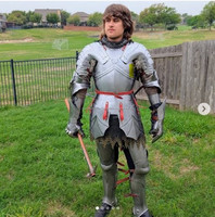 Traje de armadura de placa completa gótica medieval Battle Warrior Crusader Suit Of Armor Traje de cuerpo completo portátil Acero Battle-ready Hallowee