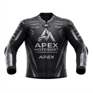 Men’s Cowhide Leather <b>Racing</b> <b>Jacket</b>/Chaqueta MotoCP Style CE Level 2 Armor Motorcycle Track Riding Protective Gear CE - Product Image 1