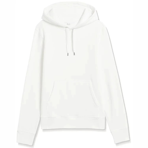 Sudadera con Capucha Blanca Unisex, Corte Regular, Color Sólido, Informal, Tejida, Manga Larga, Diseño con Bolsillos, Ropa de Otoño - Product Image 1