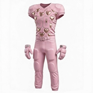 Conjunto de Uniforme de Fútbol Americano Personalizado, Jersey y Pantalones, 100% Poliéster, Impresión Sublimada, Cintura Elástica, Talla Grande, Tela de Malla Corta - Product Image 3