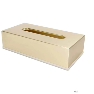 Classy Rectangle Golden Metal Eco-friendly Handmade Modern Decorative Tissue <b>Box</b> Facial Napkin Holder Dispenser for Bathroom - Product Image 2