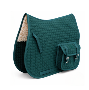Western Horse Saddle Pad with Storage Pockets | Quilted <b>Equestrian</b> Saddle Cloth | Fleece Lined Horse Riding Pad Wholesale - Product Image 1
