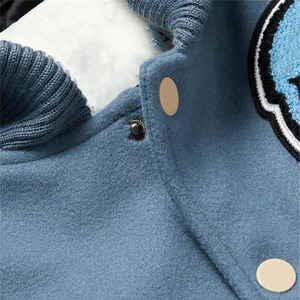 Cheap Wholesale Waterproof Varsity <b>Jacket</b> for <b>Men</b> Women Custom Embroidered Letterman Style Streetwear Polyester/Cotton Casual - Product Image 4