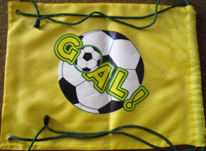 Yellow Soccer <b>Drawstring</b> Backpack Polyester Sports Gym <b>Bag</b> <b>Kids</b> Training Backpack - Product Image 1