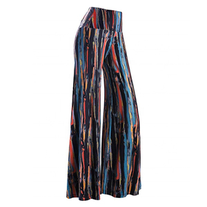 Pantalones Anchos de Cintura Alta para Mujer, Largos, Sólidos, 100% Algodón, Transpirables, Corte Regular, Casuales, Otoñales, con Cintura Elástica - Product Image 2