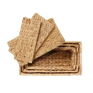 Caja de Almacenamiento Rústica Tejida a Mano de Jacinto de Agua Ecológica con Tapa, Cesta Organizadora Natural Trenzada para el Hogar, Multiusos - Product Image 3