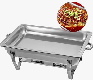 Juego de 6 recipientes rectangulares de acero inoxidable premium para buffet y calentador de alimentos al mejor precio - Product Image 4