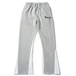 Pantalones Deportivos Casuales Holgados de Secado Rápido, Transpirables, con Forro Polar, Ecológicos, con Cierre de Cordón, Diseño de Líneas en Zigzag, Pantalones Acampanados para Hombre - Product Image 1
