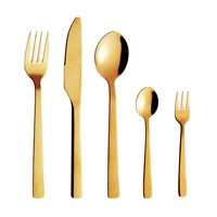 Ensemble de couverts de Noël dorés, design renne et sapin, compatibles lave-vaisselle, pour la table des fêtes à la maison, au restaurant, à l'hôtel